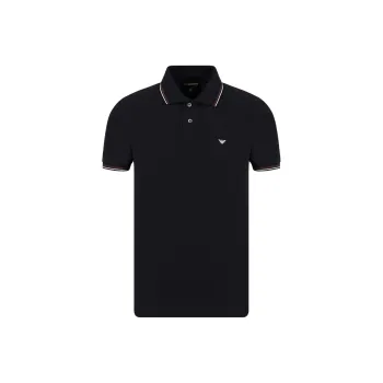 EMPORIO ARMANI Slim fit Stretch Piqué Polo Shirt With Micro Eagle