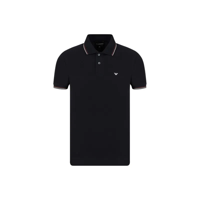 EMPORIO ARMANI Slim fit Stretch Piqué Polo Shirt With Micro Eagle-0