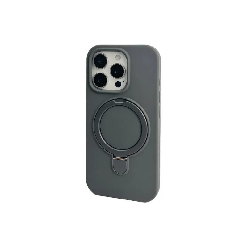 Sopi Silicone Material Solid Color Magnetic Stand Phone Cases Compatible With IPhone 16/15 Pro Max/Apple 13/14 Pro/Max-42