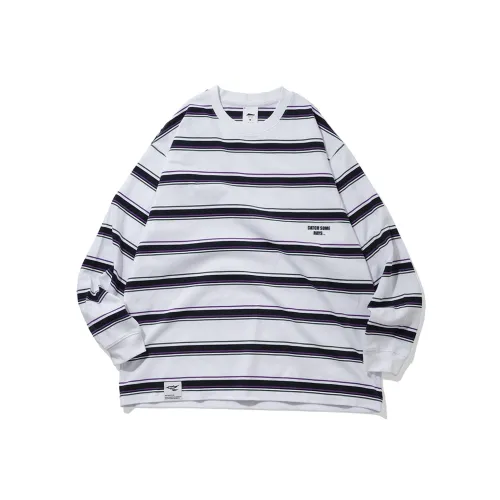 RESTICK Drop Shoulder Sleeve Stripes Long Sleeved T Shirt Unisex