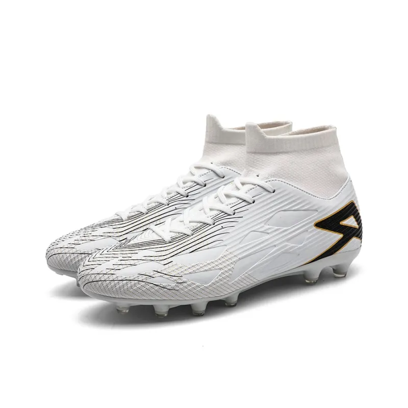 QIUTEXIONG FG Rubber Long Studs TF Rubber Broken Studs Soft Ground Firm Ground Slip Resistant Soccer Shoes Unisex-36