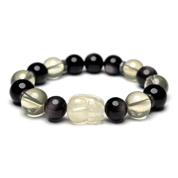 MOUNTAINS AND MANS Obsidian Luxury New Chinese Style Good Luck Beaded Bracelet Unisex
