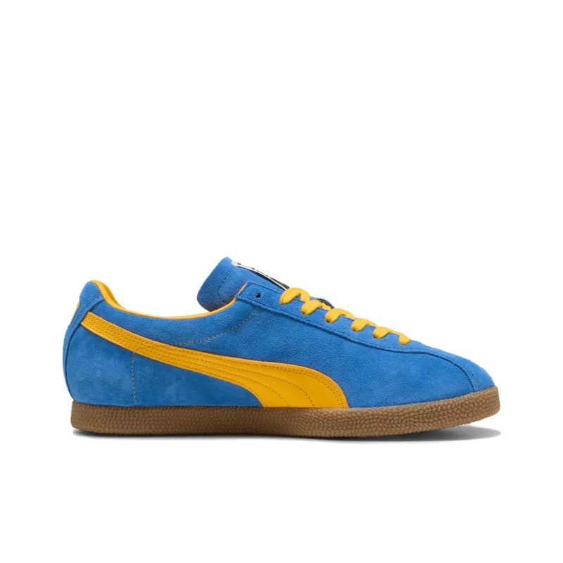PUMA Brasil Anti Slip Wear Resistant Low Top Skateboard Shoes Unisex Blue Yellow-1