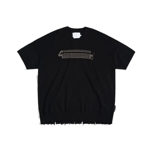 PHANTACI 블랙 남녀공용 티셔츠