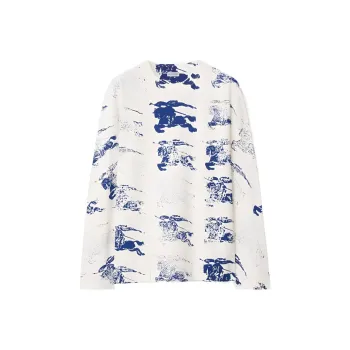 Burberry Allover Logo Printed Long Sleeved T Shirt