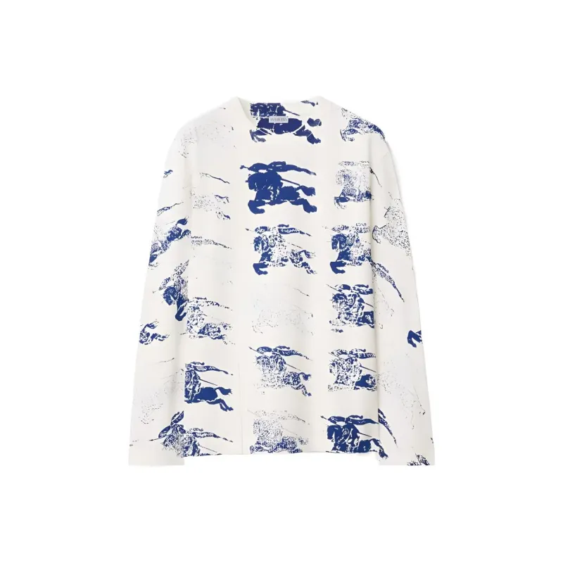 Burberry Allover Logo Printed Long Sleeved T Shirt-0