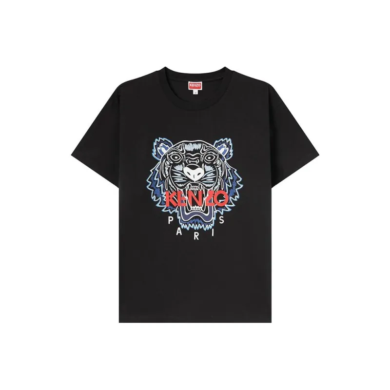 KENZO FW23 Tiger Head Logo Printed T-Shirt Men's Black-0
