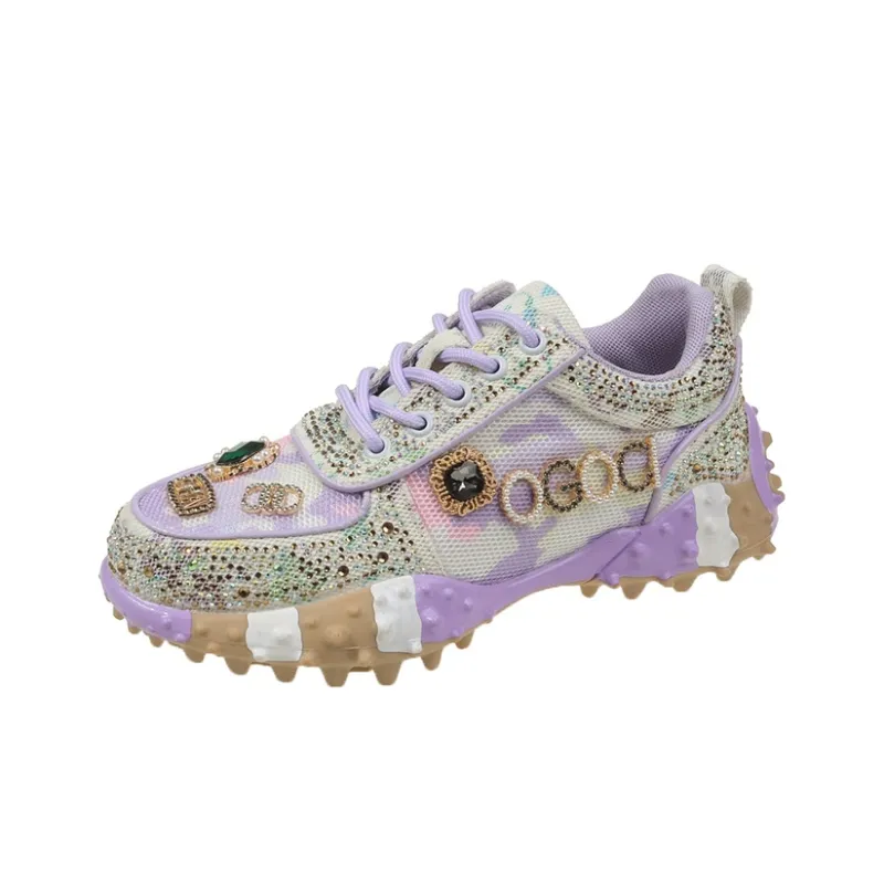 Boogie Bear Low Top Chunky Sneakers Women's Purple-0