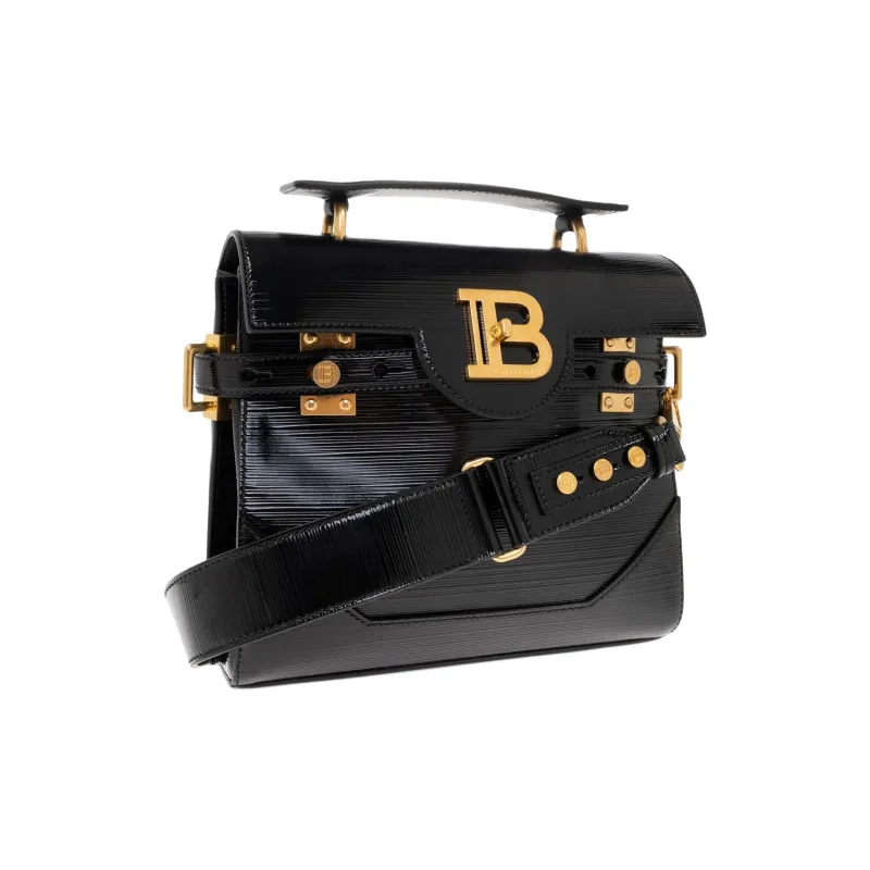 BALMAIN B BUZZ Calfskin Shoulder Bag, Crossbody Bag, Handbag Women's Black-1