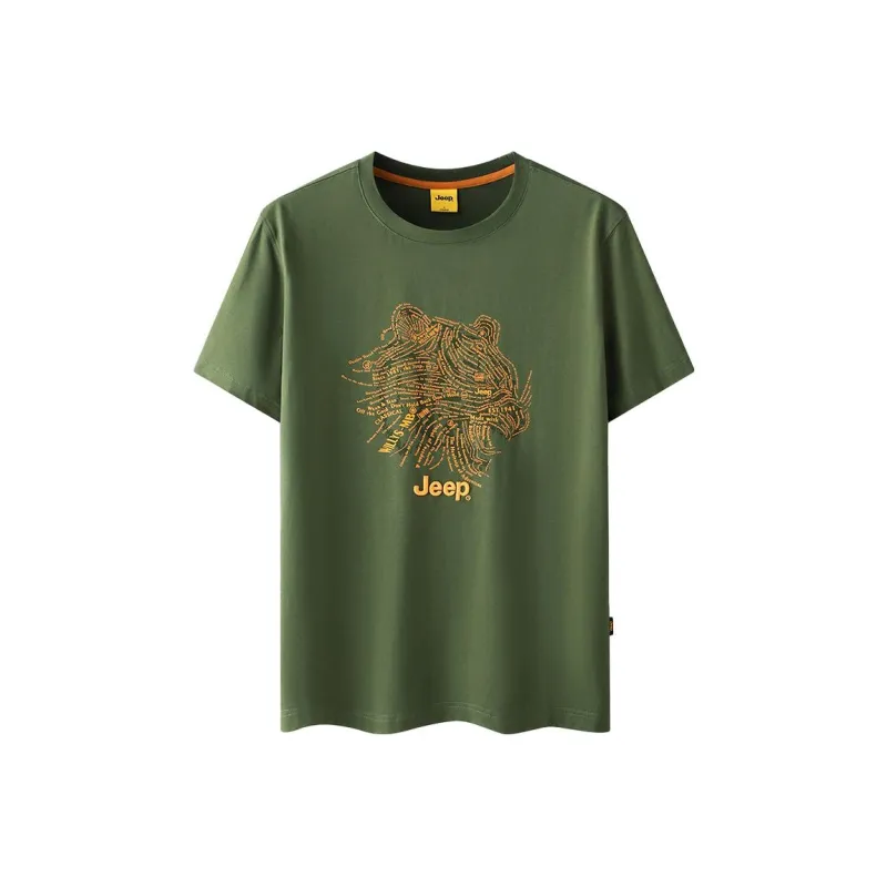 Jeep T Shirts Men Army Green-0