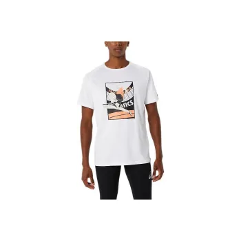 Asics Track Event Graphic T Shirts Men White