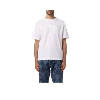 PALM ANGELS Logo Tape Detailed Crewneck T Shirt