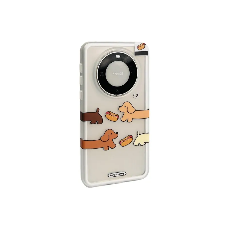 Sopi Acrylic Material 2 in 1 Hot Dog Dachshund Phone Cases Compatibility  Huawei Mate 70/60/50 Pro/Pura 70/70 Pro+-1