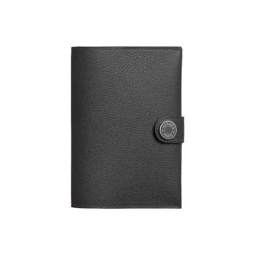 HERMES R.M.S Evercolor Leather Passport Holder Men's Slate Gray