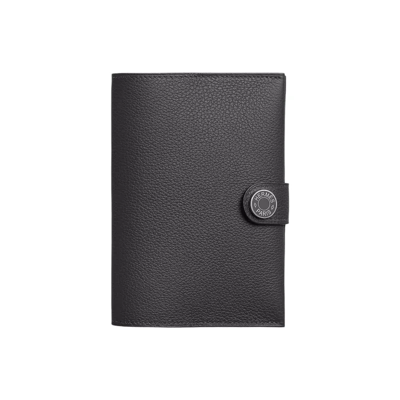 HERMES R.M.S Evercolor Leather Passport Holder Men's Slate Gray-0