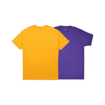 Champion T Shirts Unisex Yellow+Purple