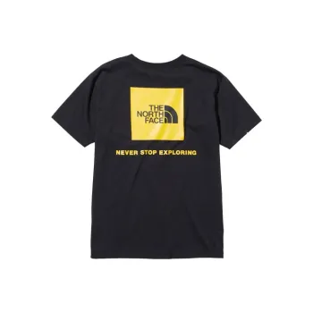 THE NORTH FACE T Shirt Men's Black With Yellow Logo