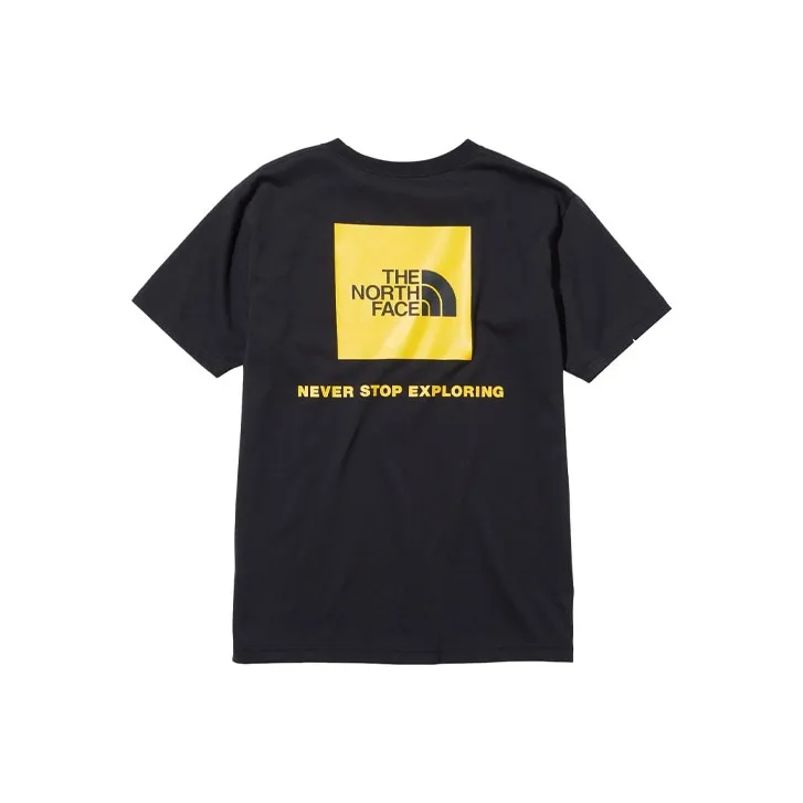 THE NORTH FACE T Shirt Men's Black With Yellow Logo-0