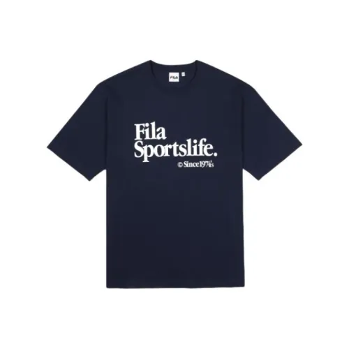 FILA T-Shirts Unisex Marine Blue