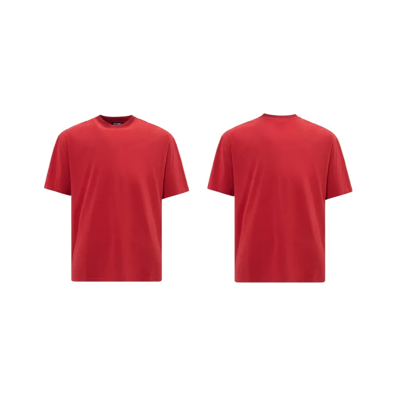 MT99 Short Sleeved T Shirts Casual Loose Fit Minimalist Style Men's Premium Solid Color-17