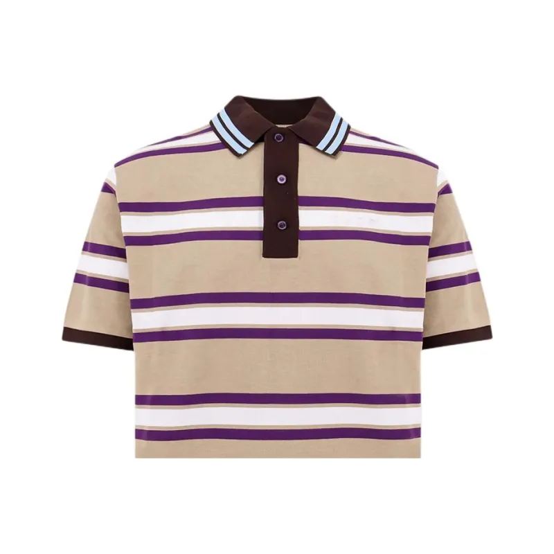 GUCCI Striped Jersey Polo Top-4