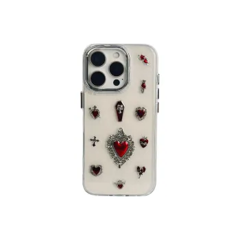 Sopi Acrylic Material 3D Effect Dark Red Gemstone Phone Cases Compatible With IPhone 16/15 Pro Max/Apple 13/14 Pro/Max