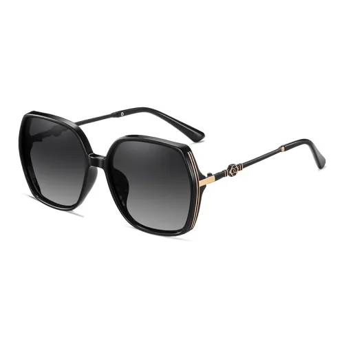 PRETTYALLUSION PC Metal Irregular Shape Sunglasses Women's