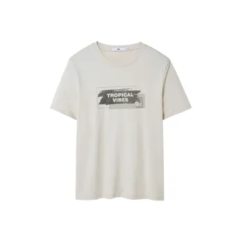 HLA T-Shirts Men Beige Apricot Pattern CV