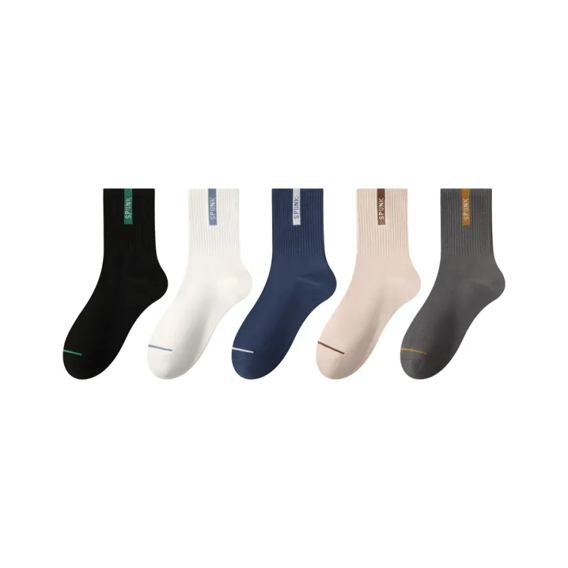 PLANDOO Mid Calf Socks Unisex 5 Pack-16