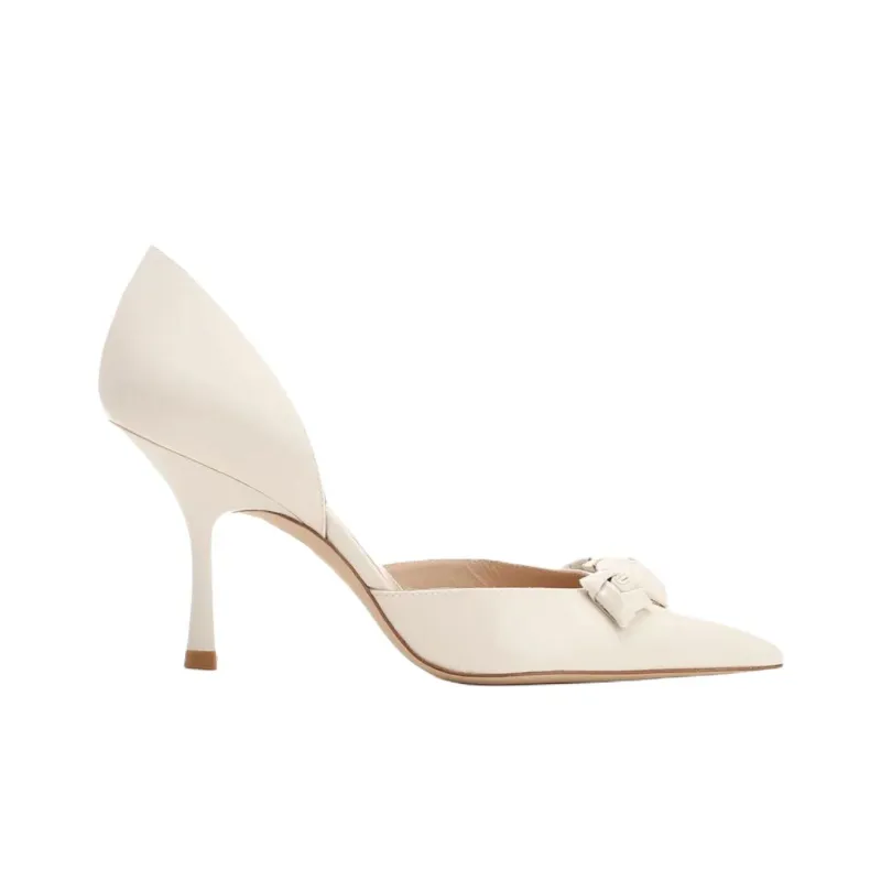 Stuart Weitzman/SW Rosie D'orsay Slim Heel High Heels 8.5cm Women's White-1
