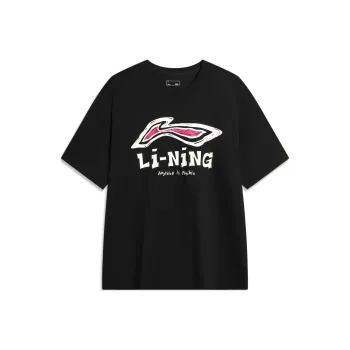 LiNing Drop Shoulder Sleeve T Shirt Men's Black