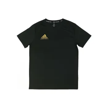 Adidas T Shirts Men Black Base Gold Logo