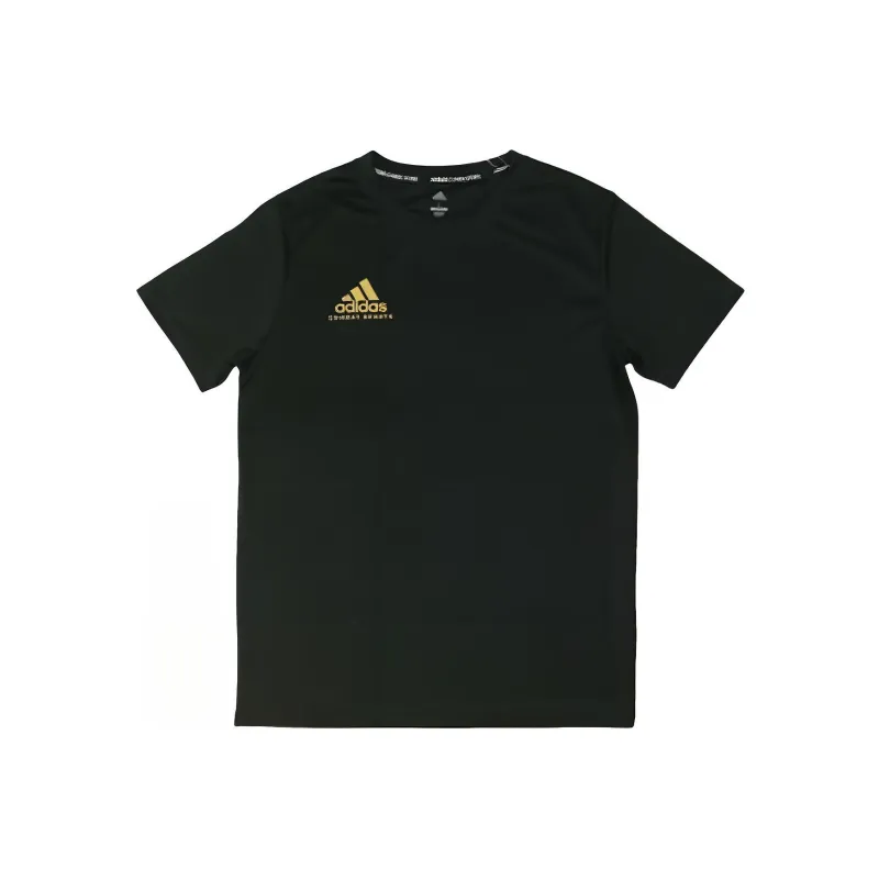 Adidas T Shirts Men Black Base Gold Logo-0