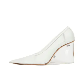 MaxMara Runway Wedge Heel High Heels 9cm Women's White