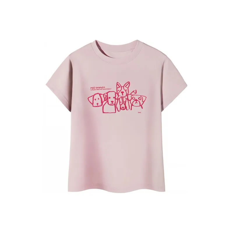PSO Brand Puppy Series Trendy Brand Trendy Drop Shoulder Top Short Sleeved T Shirts Unisex-47