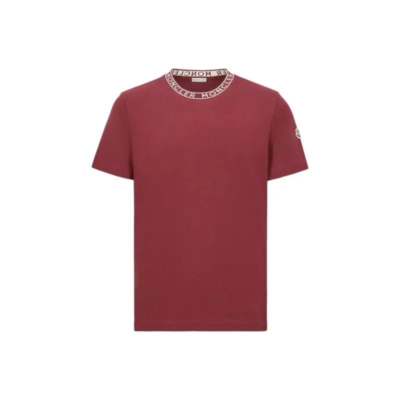Moncler Logo T Shirt T Shirt Men's Red-0