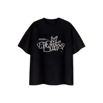 PSO Brand Puppy Series Trendy Brand Trendy Drop Shoulder Top Short Sleeved T Shirts Unisex