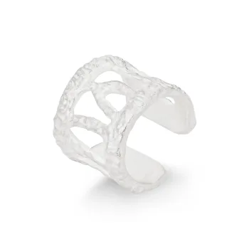Empress 47 Concept 925 Sterling Silver Tree Hole Ear Clip on Earrings Unisex White