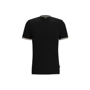 HUGO BOSS Stripe Trim Crewneck T Shirt