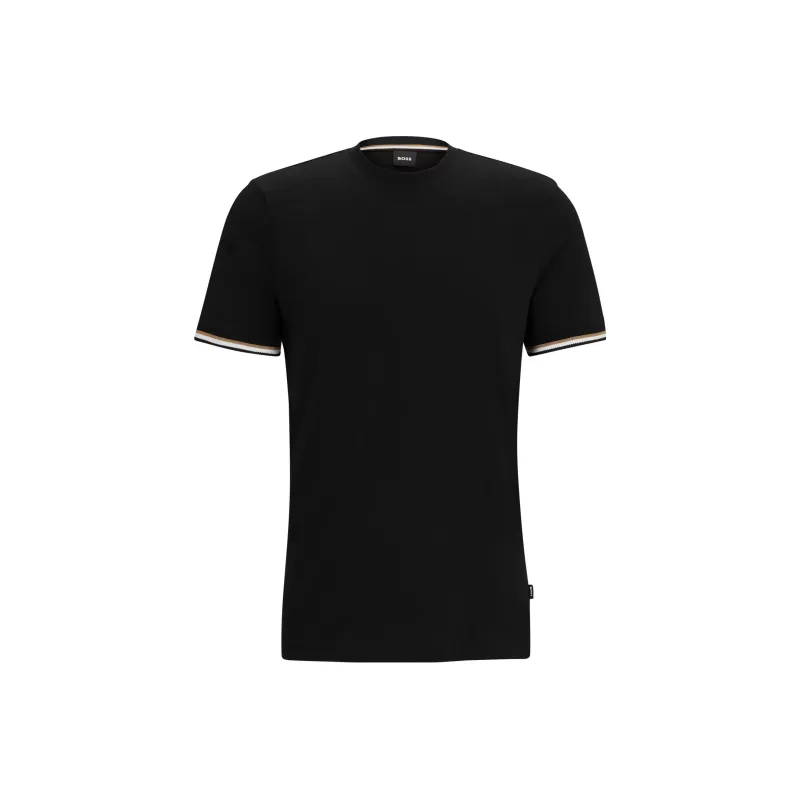 HUGO BOSS Stripe Trim Crewneck T Shirt-0