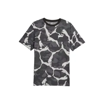 PUMA ESS+ CAMO Men's Tee T-Shirt Men's Black White