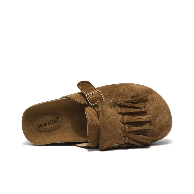 Dawei's House Fringe Abrasion Resistant Wrap toe Slippers Women's-4