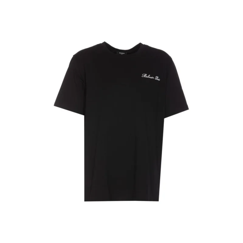 BALMAIN Logo embroidered Cotton T shirt-0