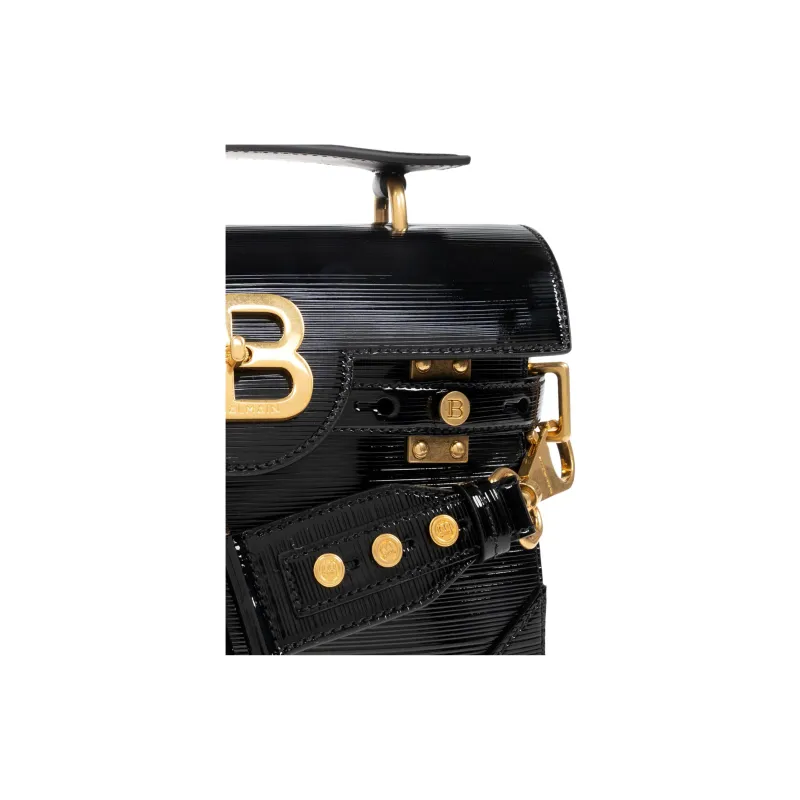BALMAIN B BUZZ Calfskin Shoulder Bag, Crossbody Bag, Handbag Women's Black-4