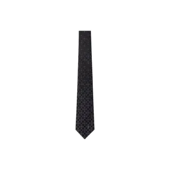 LOUIS VUITTON Mulberry Silk Ties Men's Black