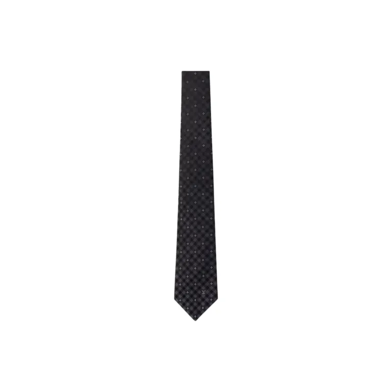LOUIS VUITTON Mulberry Silk Ties Men's Black-0