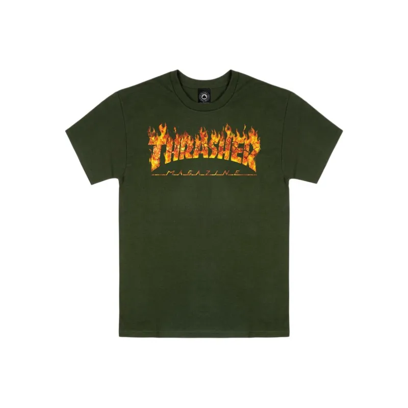 Thrasher T Shirt Unisex Forest Green-0