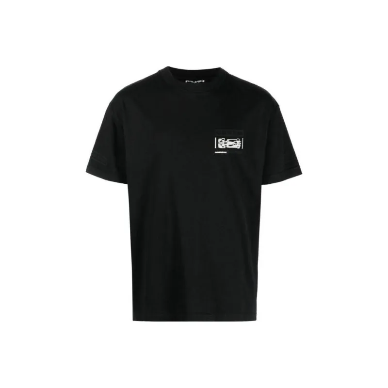 PALM ANGELS X MoneyGram Haas F1 Team T-Shirt 'Black/White'-0