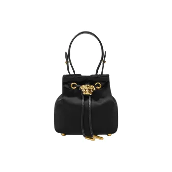 FANSIZHE Lambskin Bucket Bag, Shoulder Bag, Crossbody Bag, Handbag Women's Black