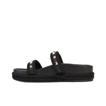 Valentino Rockstud Slide Slippers Women's Black